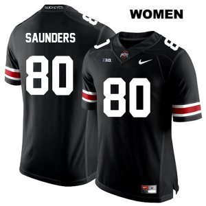 Women's NCAA Ohio State Buckeyes C.J. Saunders #80 College Stitched Authentic Nike White Number Black Football Jersey ZW20K46CW